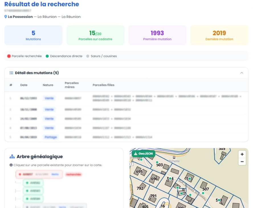 Exemple de rapport historique parcellaire