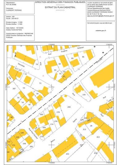 Extrait de plan cadastral officiel gratuit — exemple de document téléchargeable avec parcelles, sections et bâti